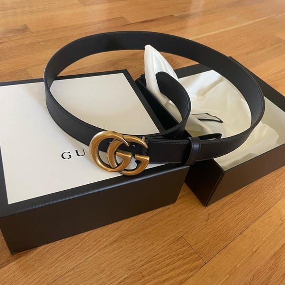 Gucci GG MARMONT LEATHER BELT WITH BUCKLE Women’s 85/34 - Picture 3 of 13